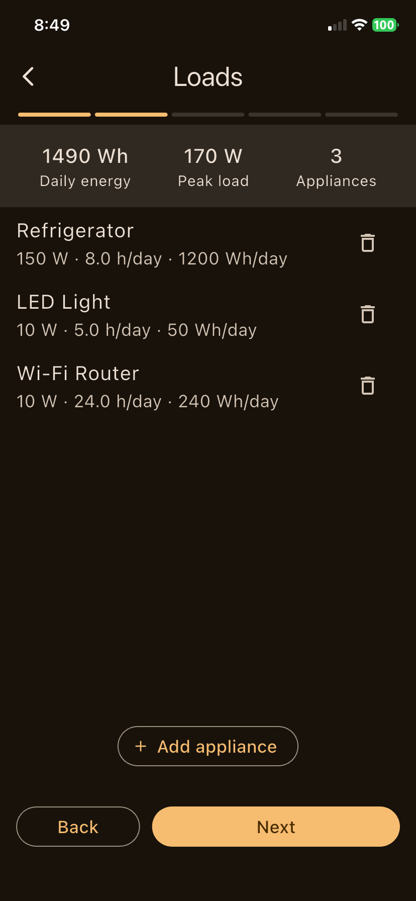SolarPlanner — Load & Appliance Calculation