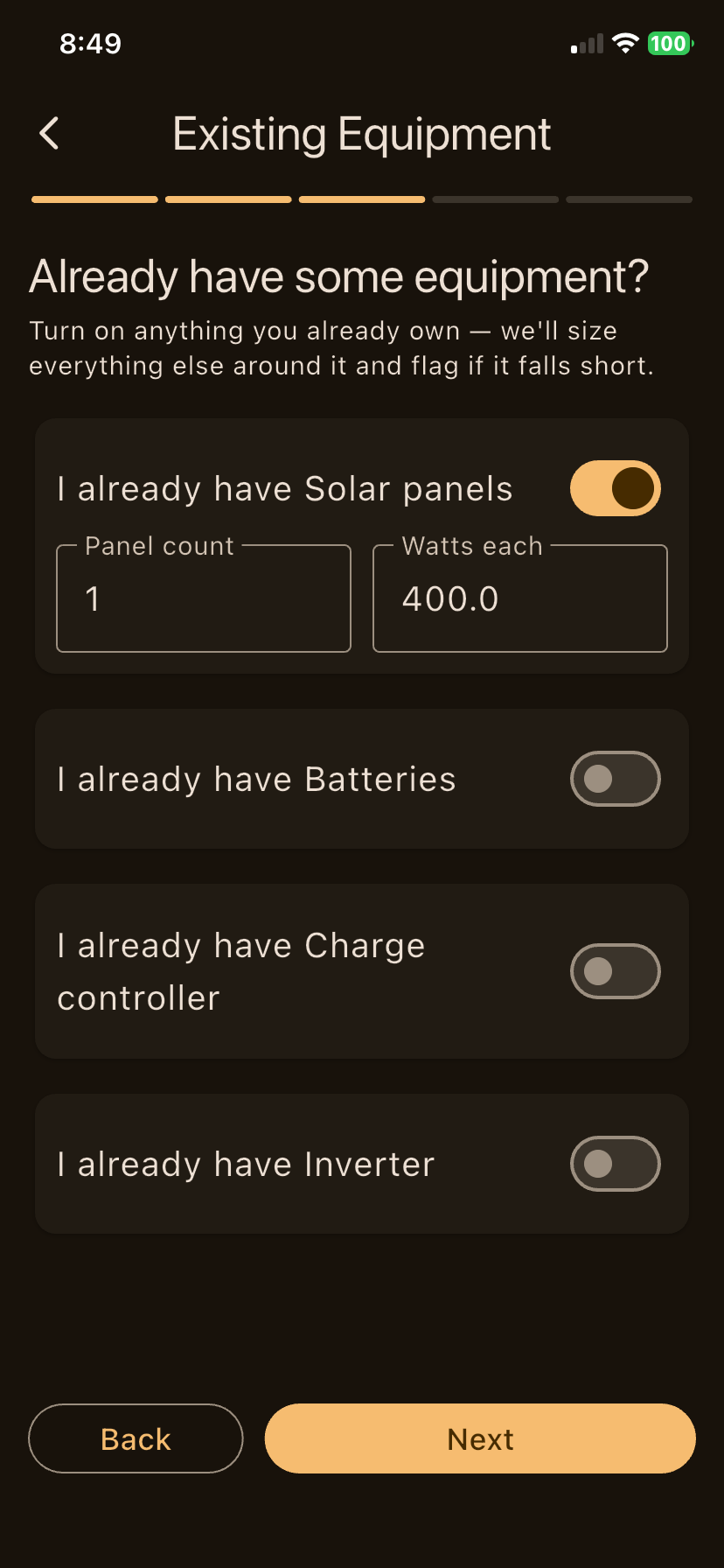 Existing Equipment