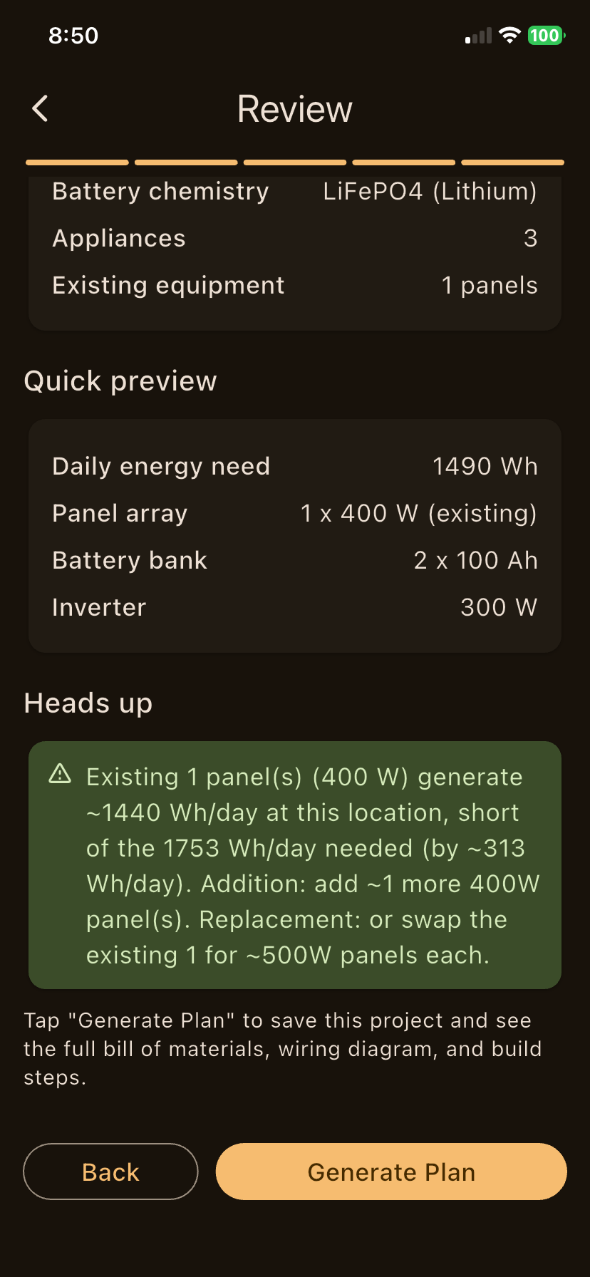 SolarPlanner — Engineering Sizing Check