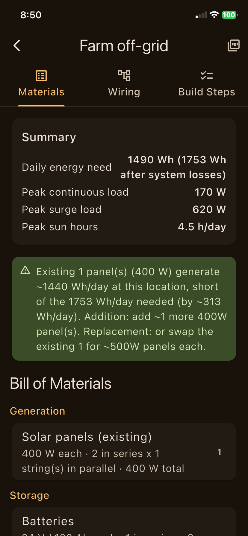 SolarPlanner App Screenshot
