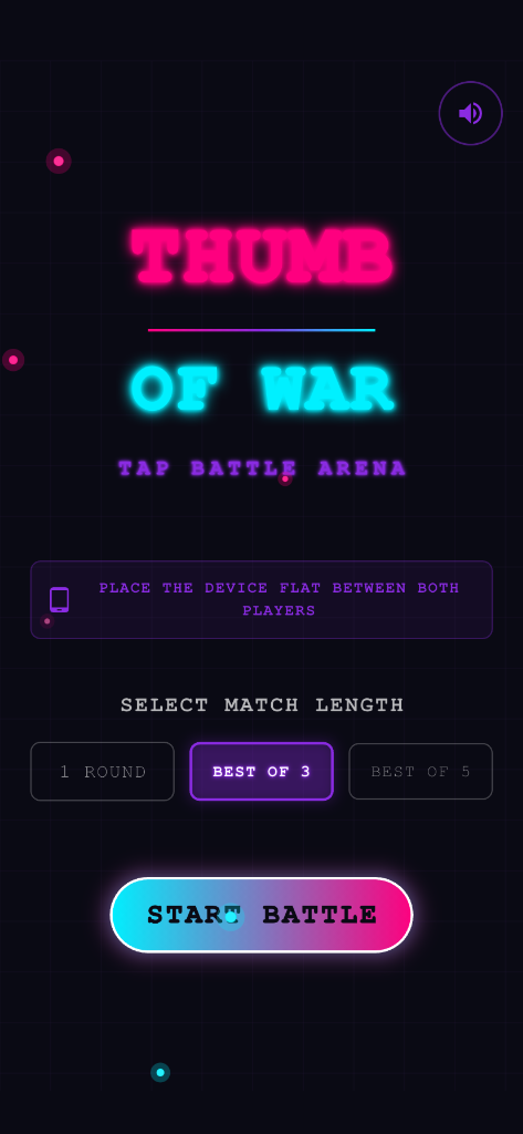 Thumb-of-War Match Selection Screen